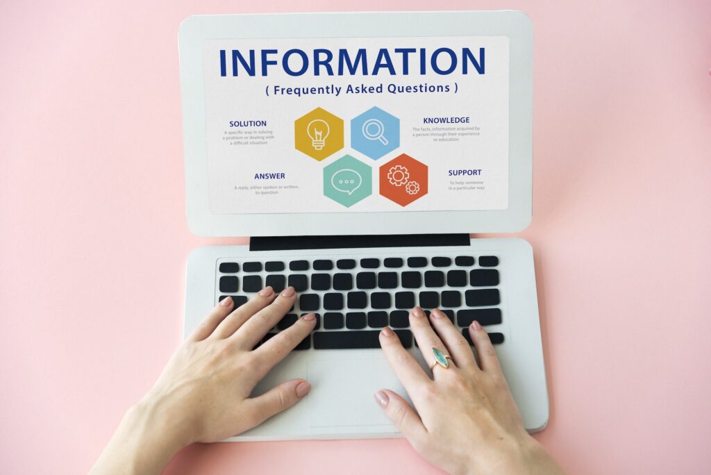 Contact us Information Faqs Word Concept