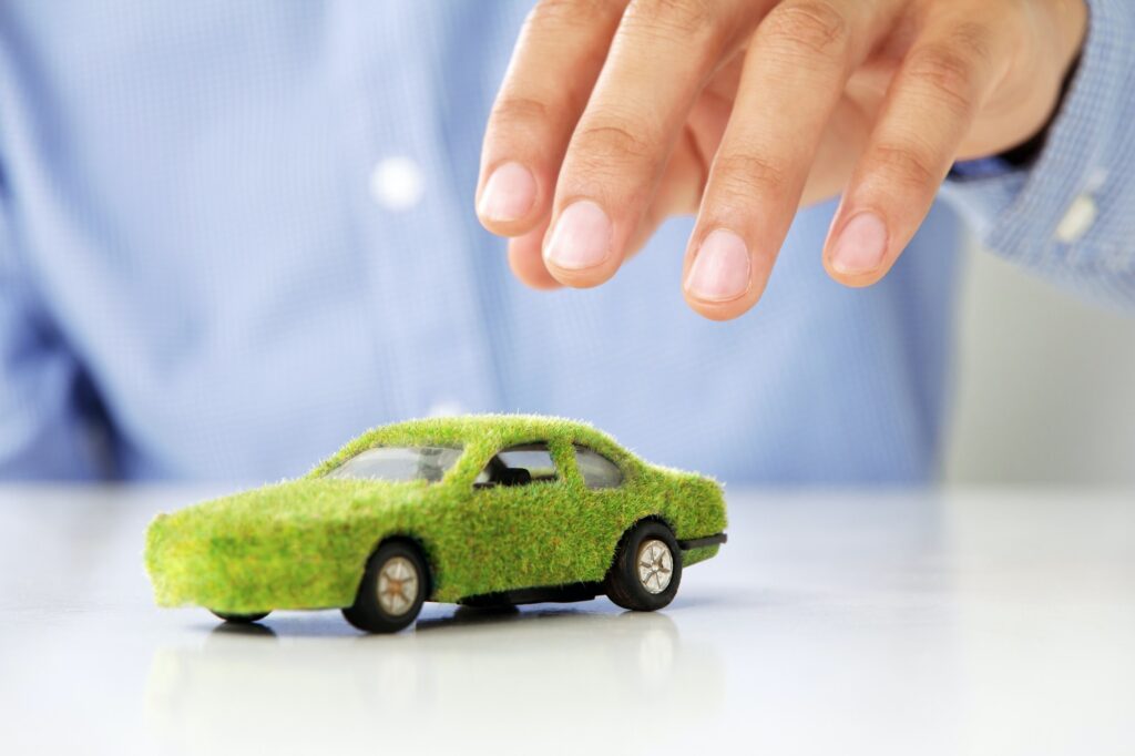 Hand Holding Eco car icon